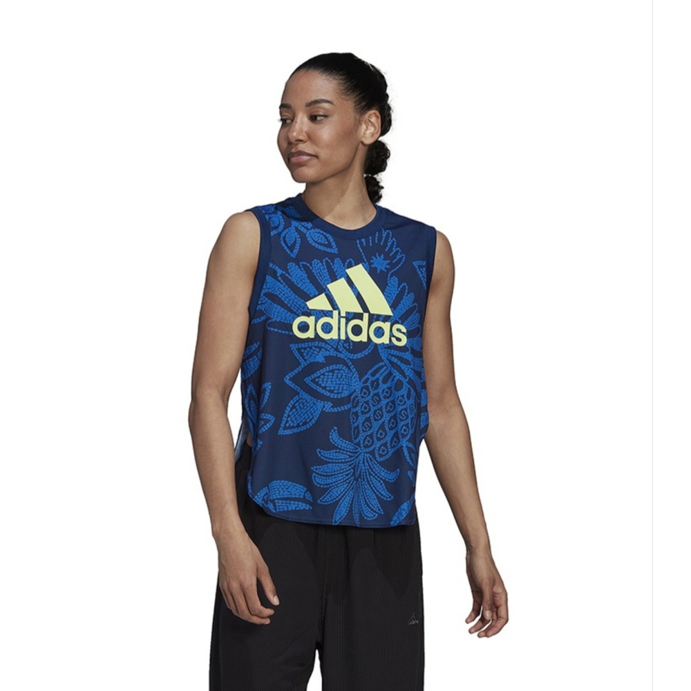 Adidas HI5218 Farm Tank Blue Women's Size S NEW!